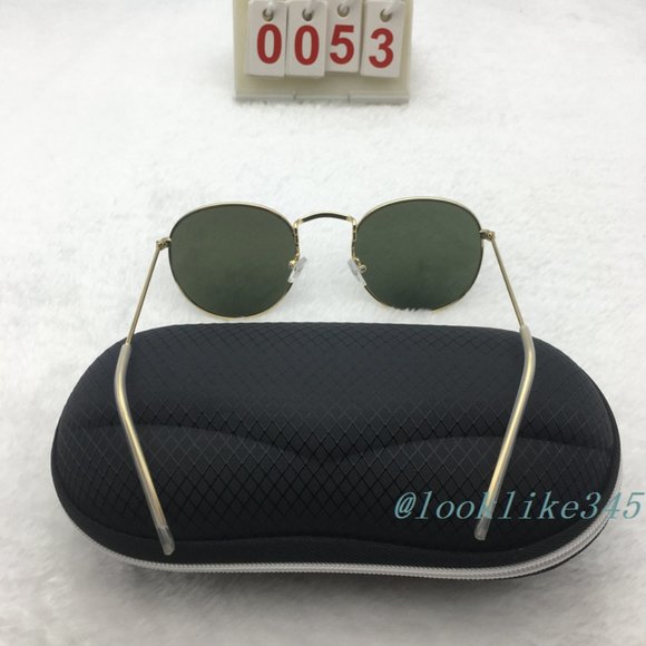 Vintage metallic frame dark green lenses sunglasses - Picture 3 of 4